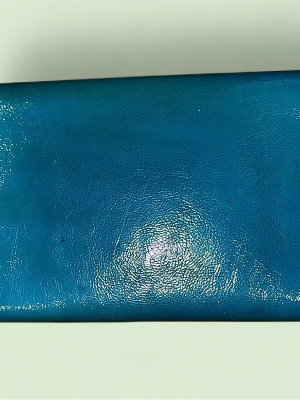 Yves Saint Laurent Turquoise Patent Leather Belle de Jour Flap Clutch - Picture 2 of 3